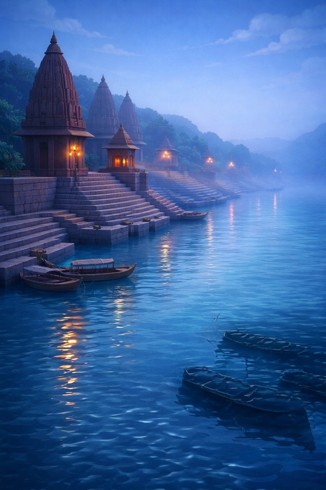 Varanasi ghats at dawn